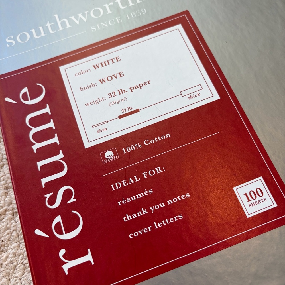 Southworth White Résumé Paper Pack - Picture 5 of 7
